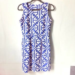 Mahi Gold blue and white pleated dress